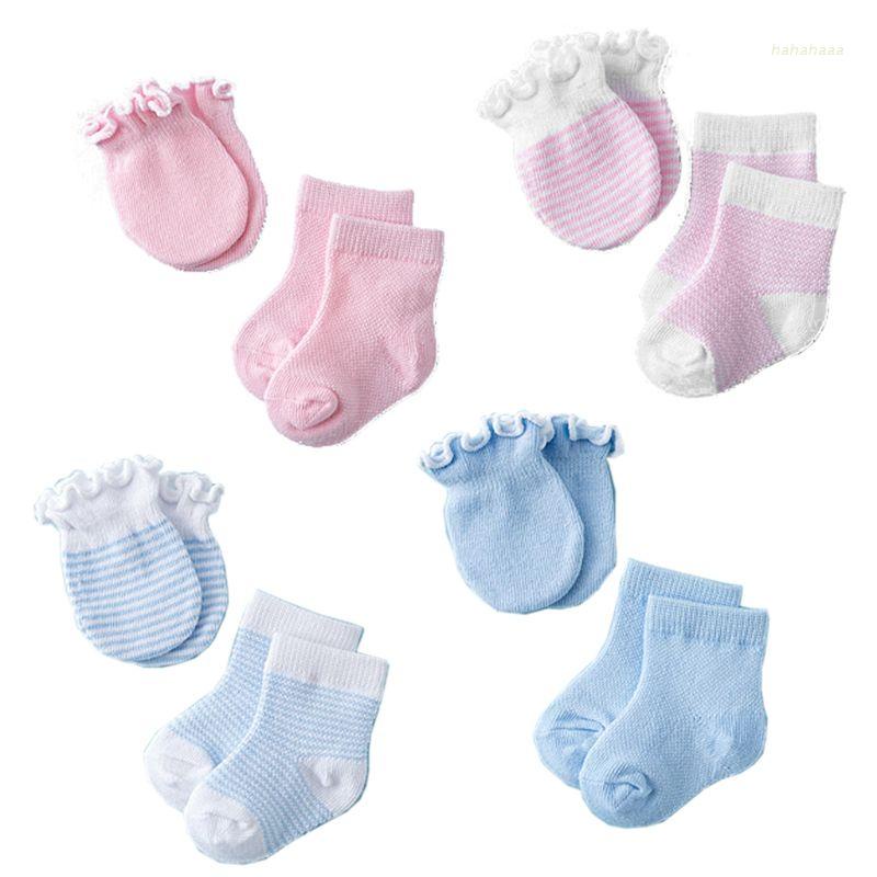 Set 4 Đôi Găng Tay Co Giãn Thoáng Khí Chống Trầy Xước Bảo Vệ Mặt Cho Bé Sơ Sinh