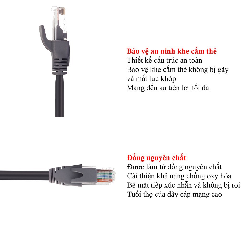 [Bán chạy nhất] Dây cáp mạng bấm sẵn 2 đầu JSJ CAT5E dài 1m - 10m vỏ bảo vệ 3 chiều, kiểu dáng hiện đại, mềm mại và dễ s