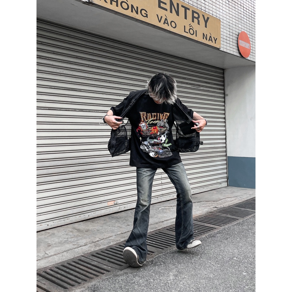 Áo thun ngắn tay oversize RACING TEAM