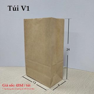 [Giá 435đ/túi]Túi giấy xi măng 21x24 cm, túi V1
