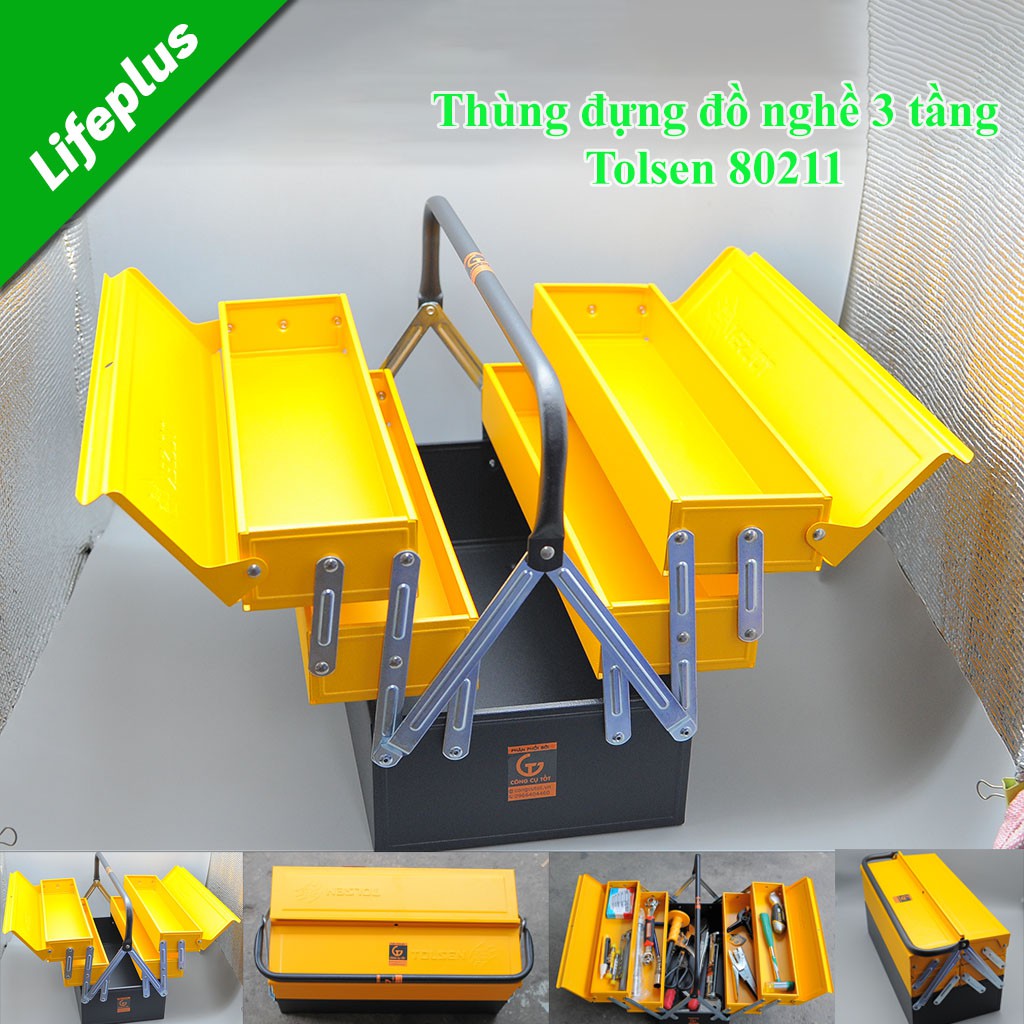 Thùng đồ nghề, hộp đồ nghề  3 tầng 410mm Tolsen 80211