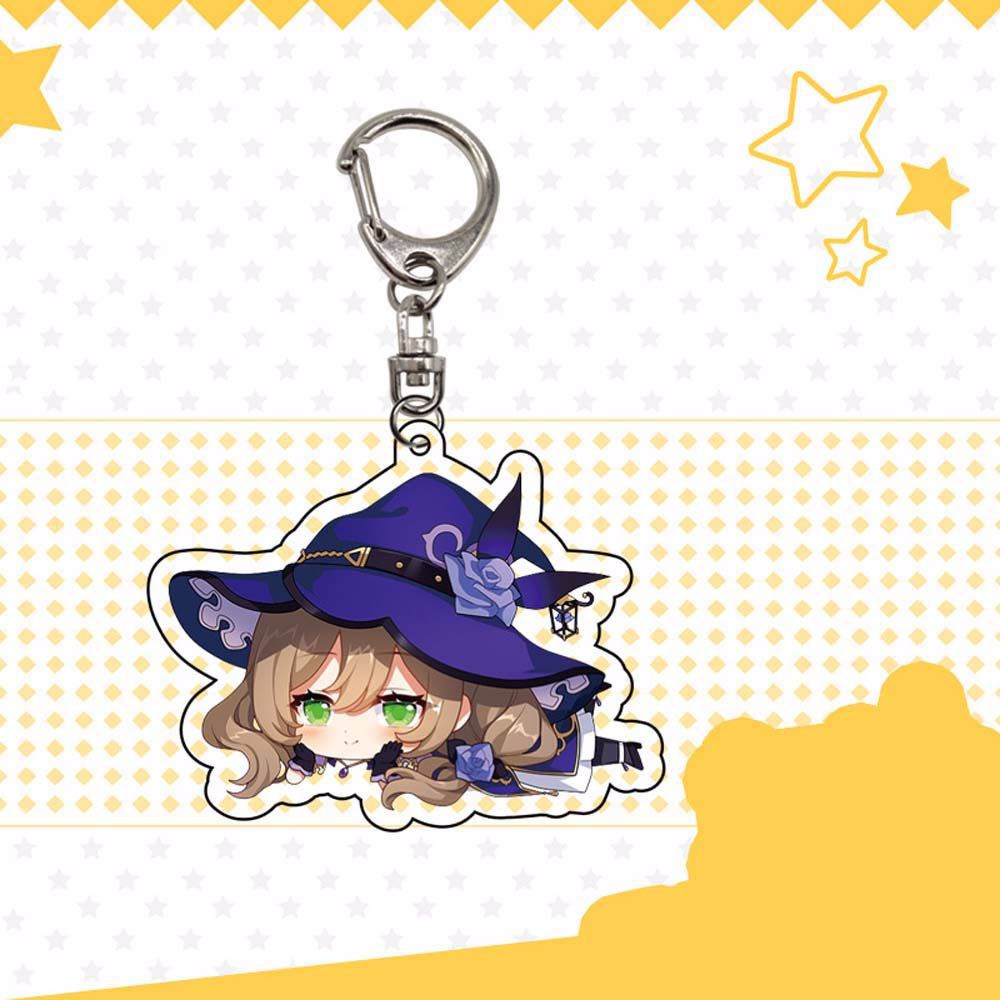 Móc Chìa Khóa Bằng Acrylic Họa Tiết Anime Dễ Thương Giá Đỡ