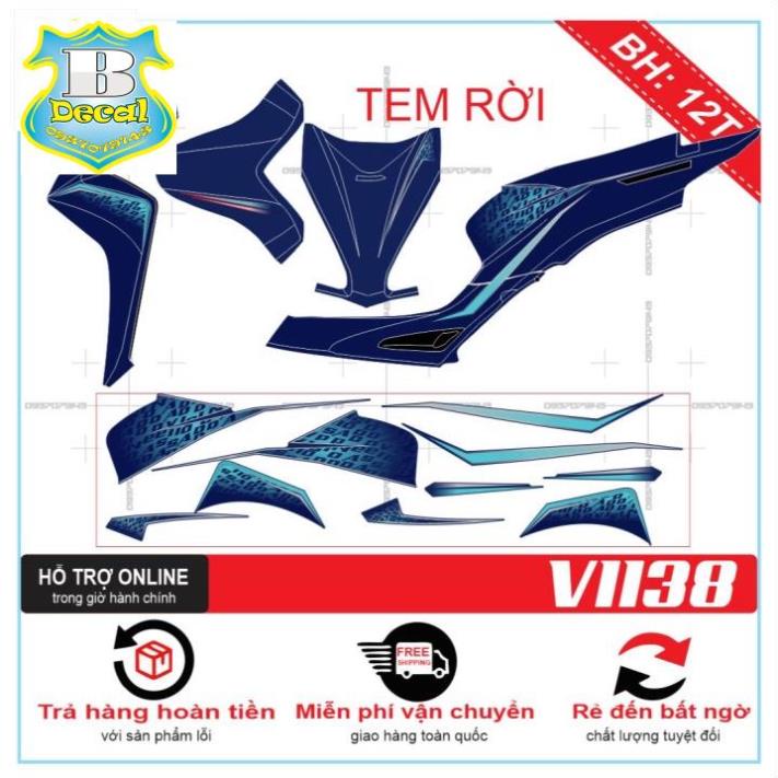 ( Quí khách vui lòng mang ra tiệm cho thợ dán ) Tem VISION 2021 DÁN XE XANH [Bi Decal]