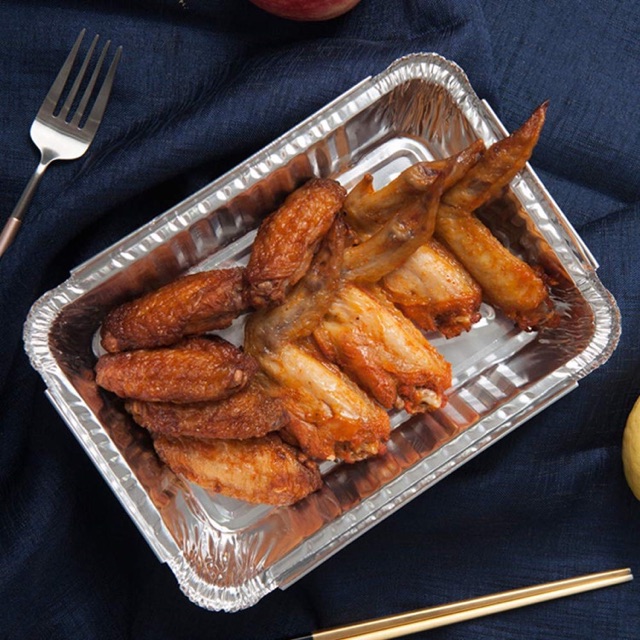 Set 25 hộp giấy bạc kèm nắp đựng thức ăn nướng trực tiếp tr