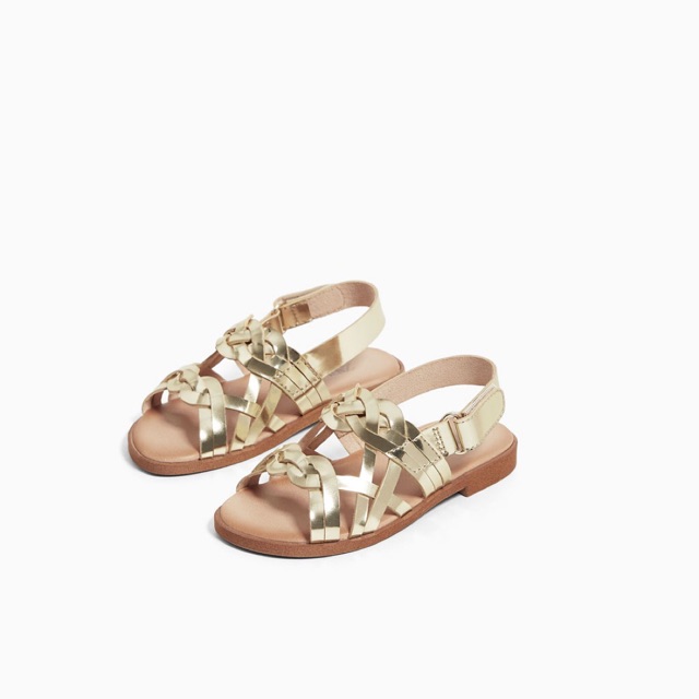 Zara cn sale xăng đan bé gái có quai tết bện