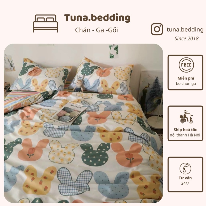 CHĂN GA POLY THỎ CẦU VỒNG