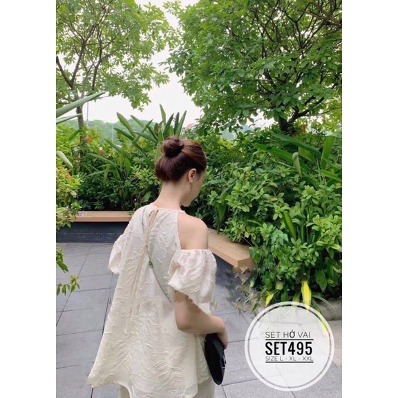 [ CHUBBY BIGSIZE ] Set áo cổ yếm + quần từ 55-90kg