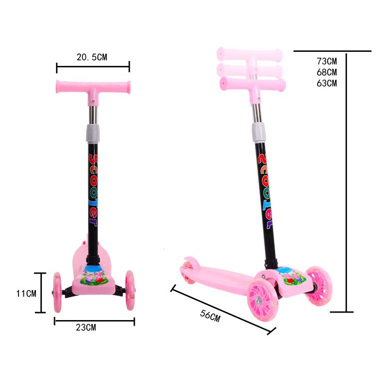 Xe Scooter Cao Cấp Cho Bé 2-8 Tuổi 3 Bánh Có Đèn LED Gấp Gọn Bền Đẹp 2020