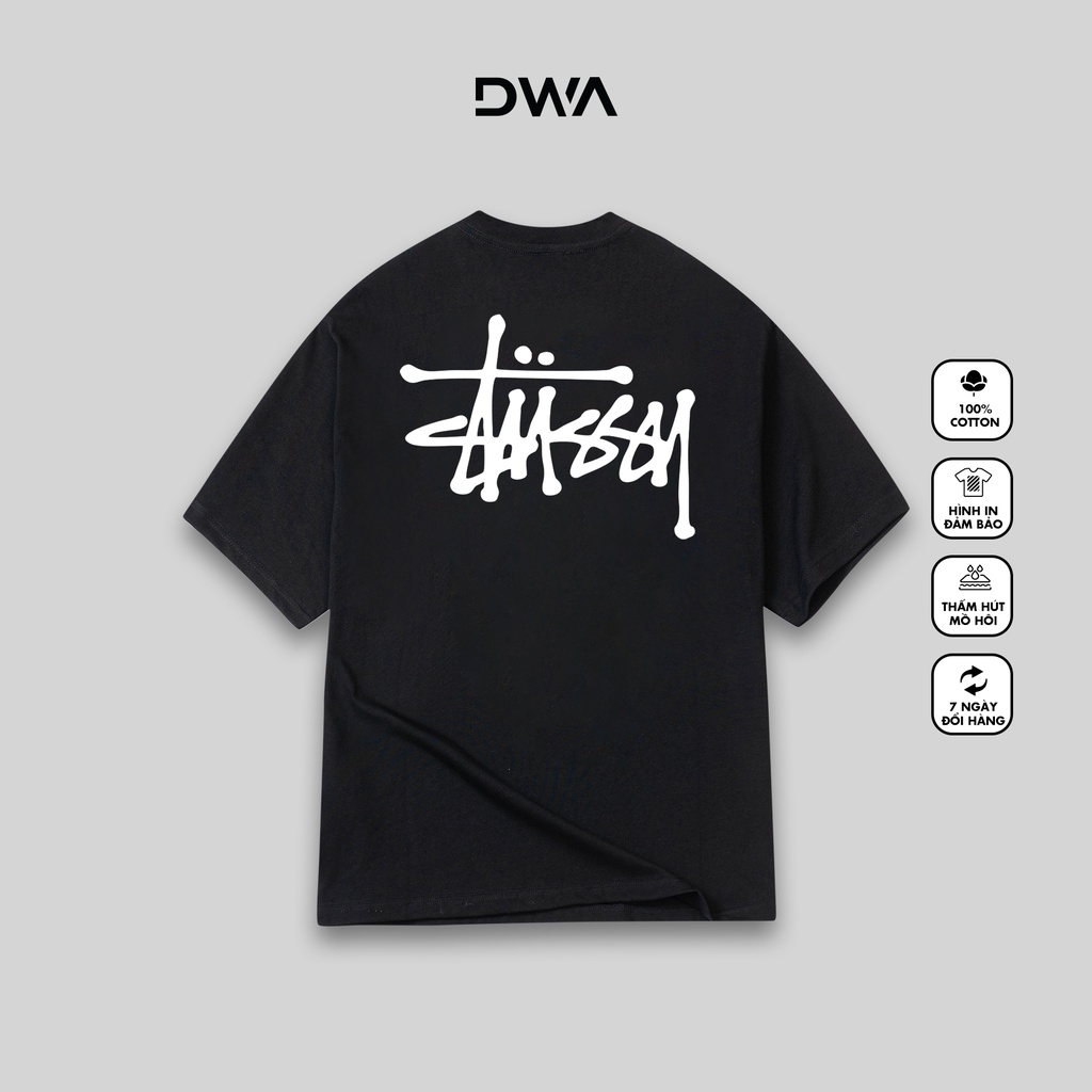 Áo thun tay lỡ Stussy DWA Studio, áo t-shirt cotton nam nữ thời trang unisex