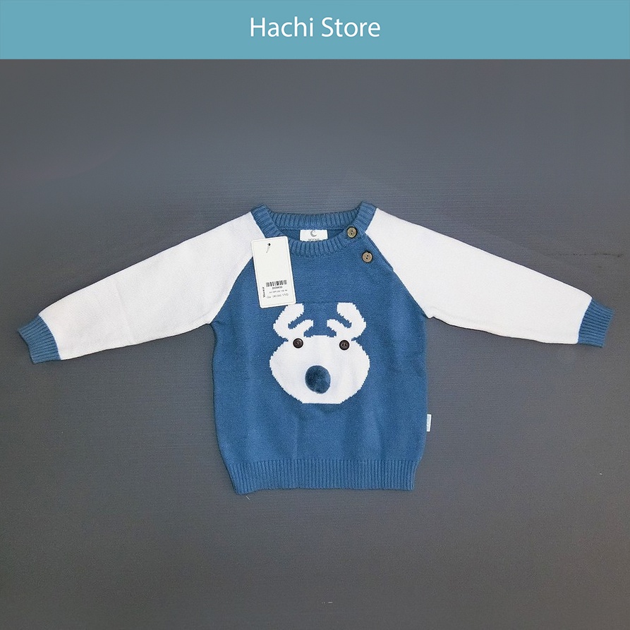 Áo len cho bé trai,gái, áo len cài vai cao cấp chính hãng Moon@ - vải len siêu mềm cho bé từ 6-24 tháng