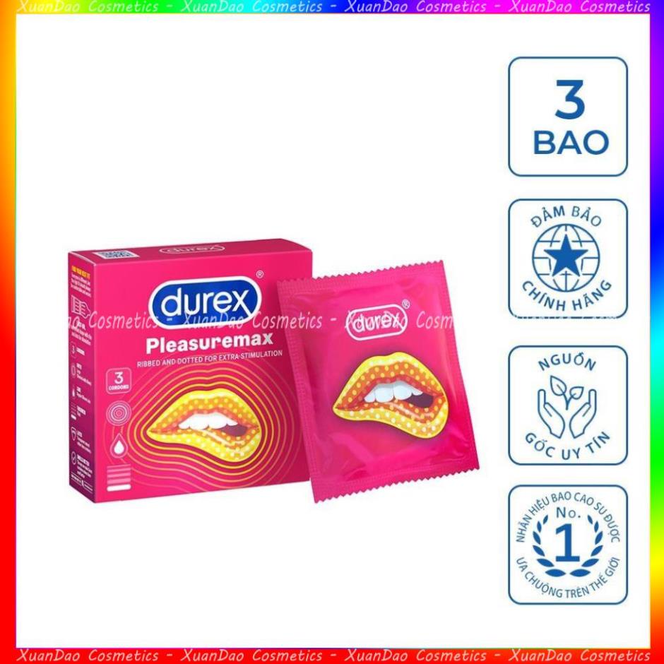 Bao cao su Durex Pleasuremax hộp 3 bao