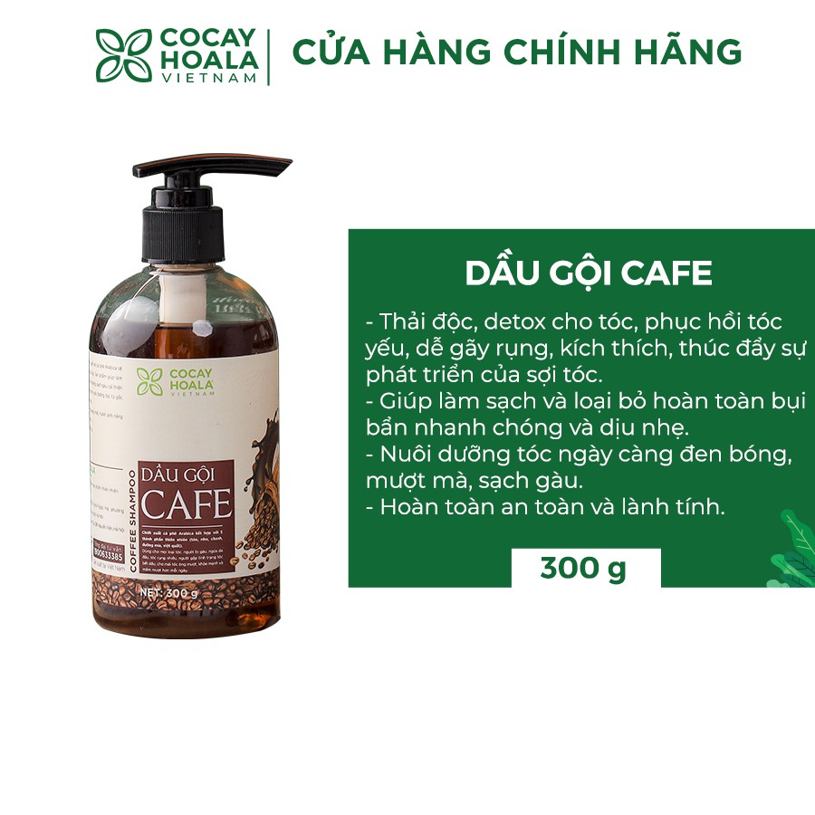 [GIÁ TỐT NHẤT] Dầu Gội Cafe thiên nhiên kích thích mọc tóc, giảm gãy rụng, nuôi dưỡng tóc đen mượt 300g [CHẤT LƯỢNG]