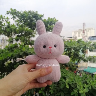 Thú bông len handmade - Thỏ béo lùn 1 (mẫu đan)