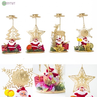Christmas Wrought Iron Candlestick Ornaments Decoration Candle Holder Decor(in stock）