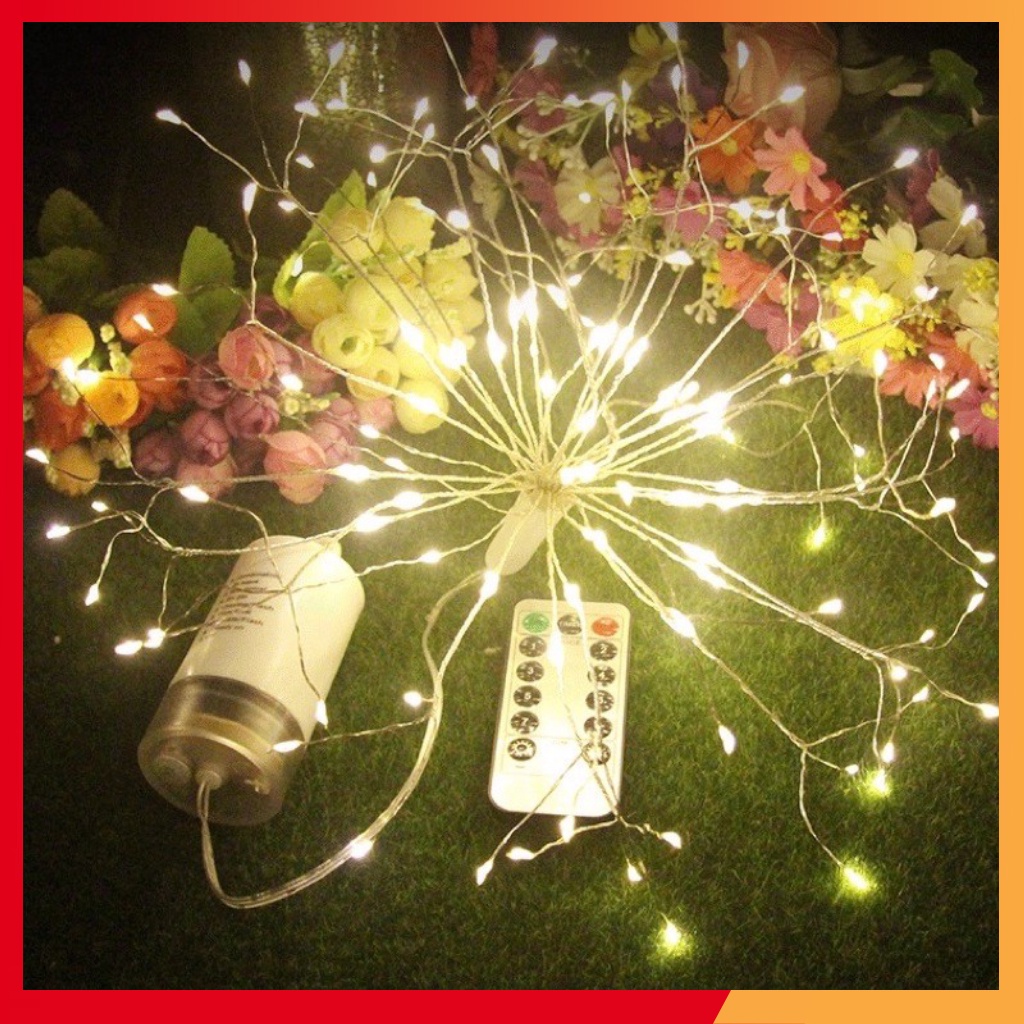 ĐÈN LED PHÁO HOA TRANG TRÍ TẾT NOEL DÙNG PIN MÀU VÀNG