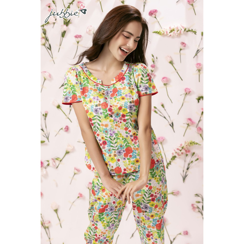 [Mã LT50 giảm 50K đơn 150K] Đồ mặc nhà bộ dài hoa jubbie 40272