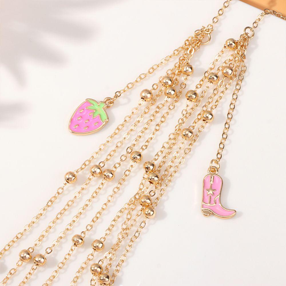 LEILY Chuỗi Vòng Đeo Đùi Co Giãn Nhiều Lớp Thời Trang Đi Biển