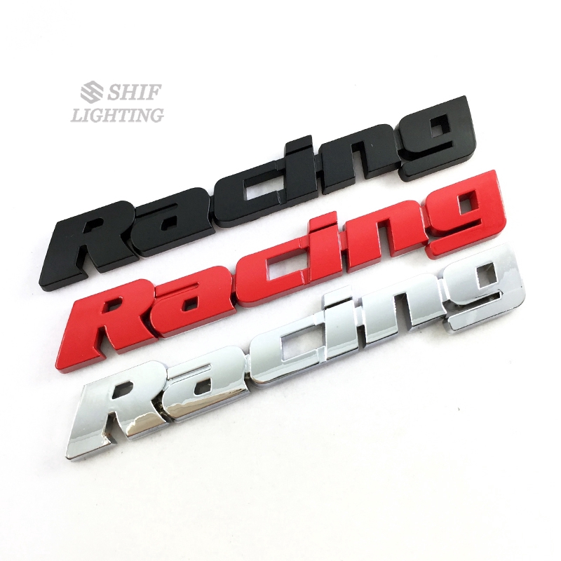 Miếng dán kim loại hình chữ Racing trang trí xe hơi tiện dụng