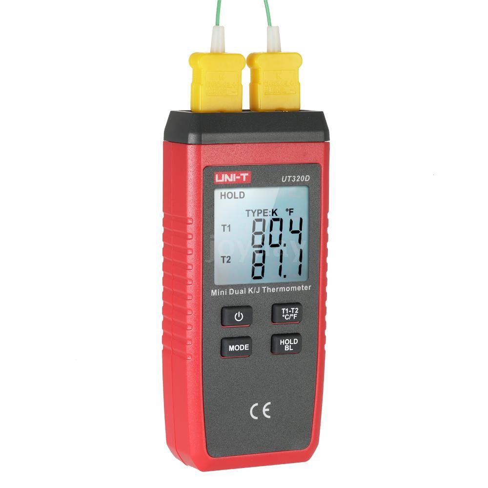 Nhiệt Kế Điện Tử Mini Uni-T Ut320D Màn Hình Lcd 2 Kênh -50~1300° C/-8° F/-50° F