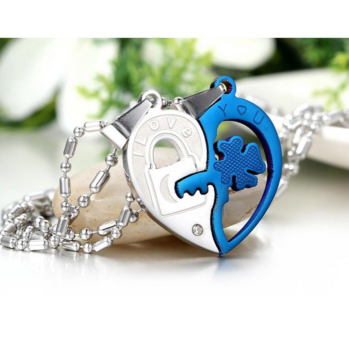 DÂY CHUYỀN CẶP INOX TRÁI TIM I LOVE YOU MC118 - siêu đẹpchuẩn thời trang