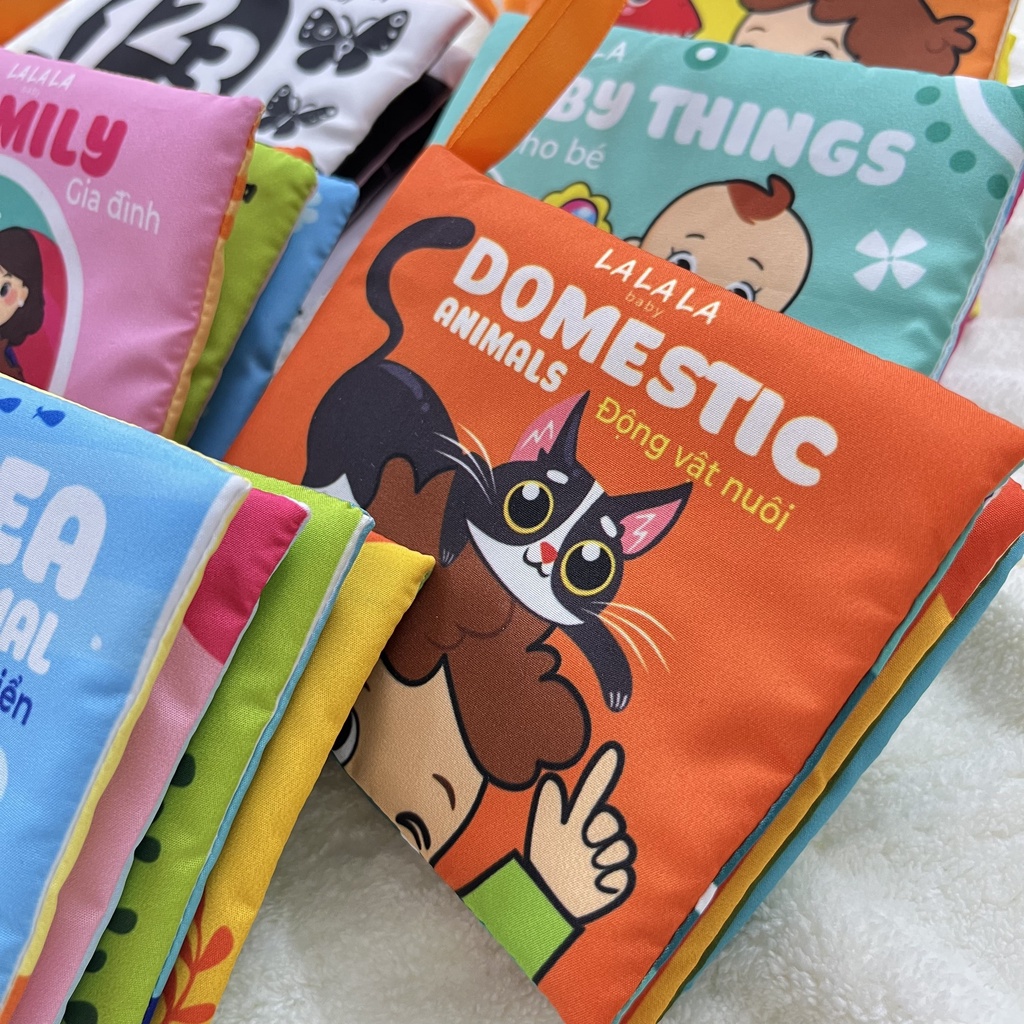 Sách vải đa tương tác sách vải an toàn kích thích phái triển thị giác cho bé