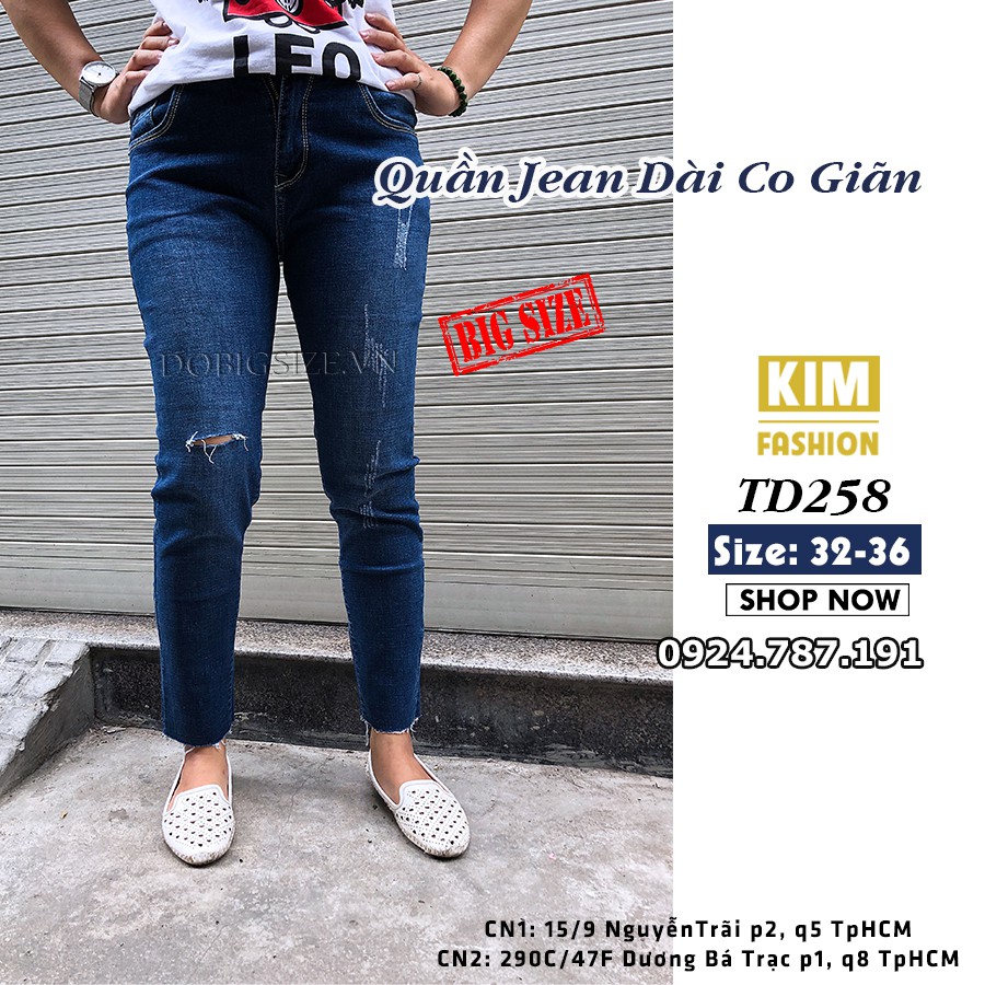 Quần Jean Dài Bigsize Co Giãn TD258 size 32-36