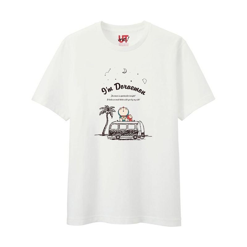 Áo Thun Ngắn Tay In Hình Mèo Uniqlo Doraemon Uniqlo Cho Nam Nữ