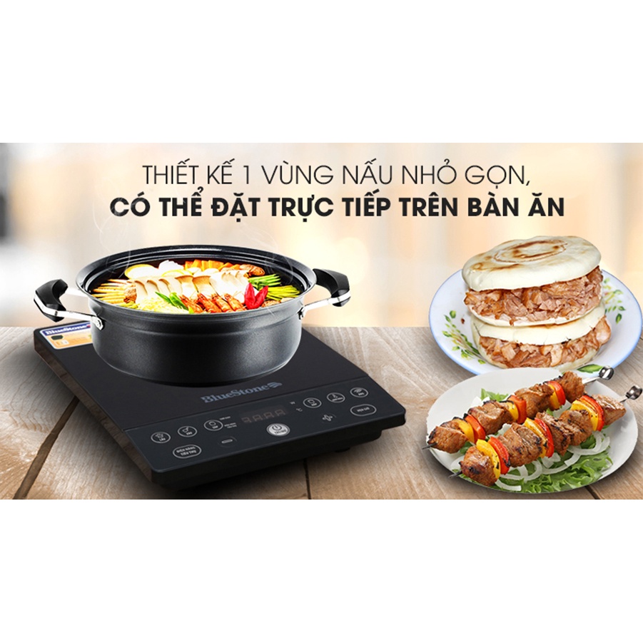 Bếp từ đơn Bluestone ICB-6609, Công suất cao 2000W nấu nhanh, Mặt kính Ceramic cao cấp, 6 chế độ nấu, Bảo hành 2 năm
