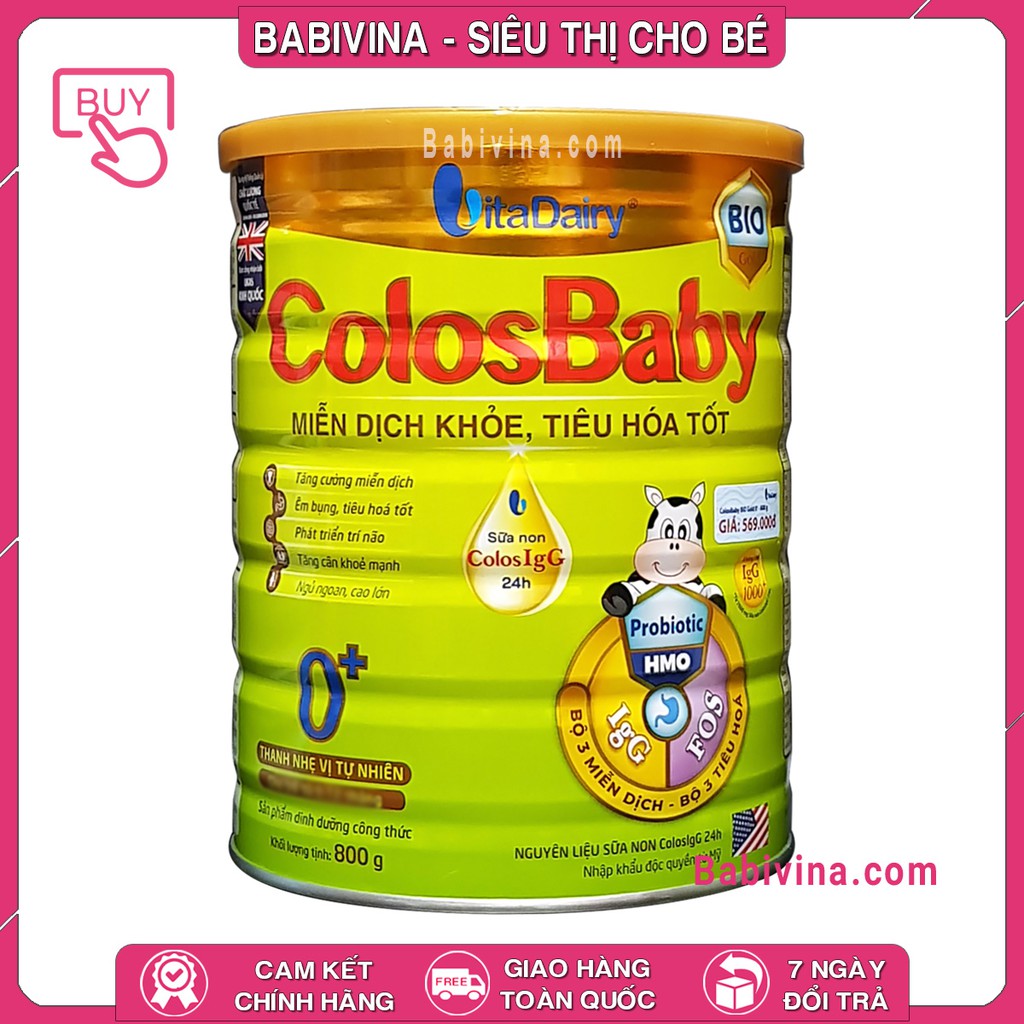 [CHÍNH HÃNG] Sữa Non Colosbaby BIO 0+800g | COLOSBABY BIO | Date Mới Nhất - Giá Tốt Nhất | Babivina