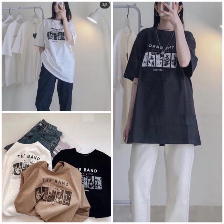 Áo Thun Tay Lỡ Form Rộng 3158 - Phông Nam Nữ Cotton Oversize - T shirt The Band Unisex