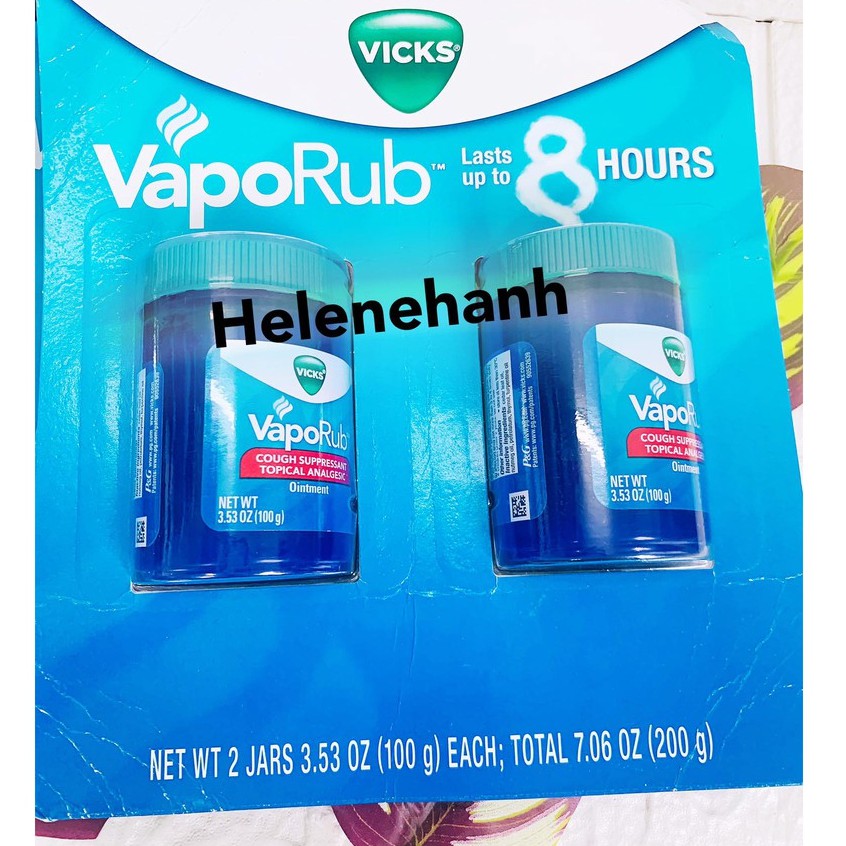 [Bill US] Dầu bôi ấm ngực giảm ho cho bé Vicks VapoRub 100g