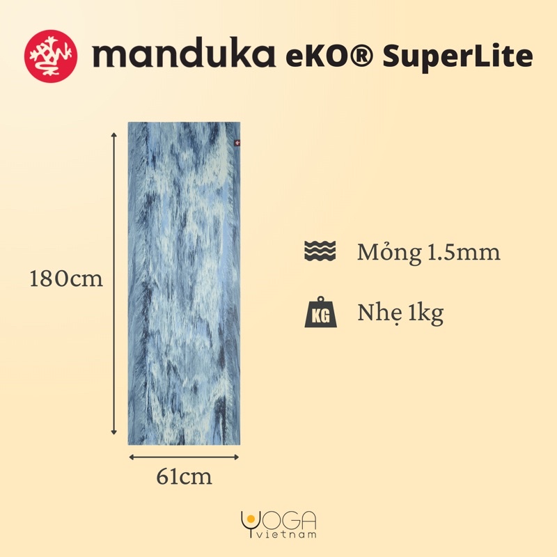 Thảm tập yoga du lịch MANDUKA EKO® SUPERLITE 1.5mm