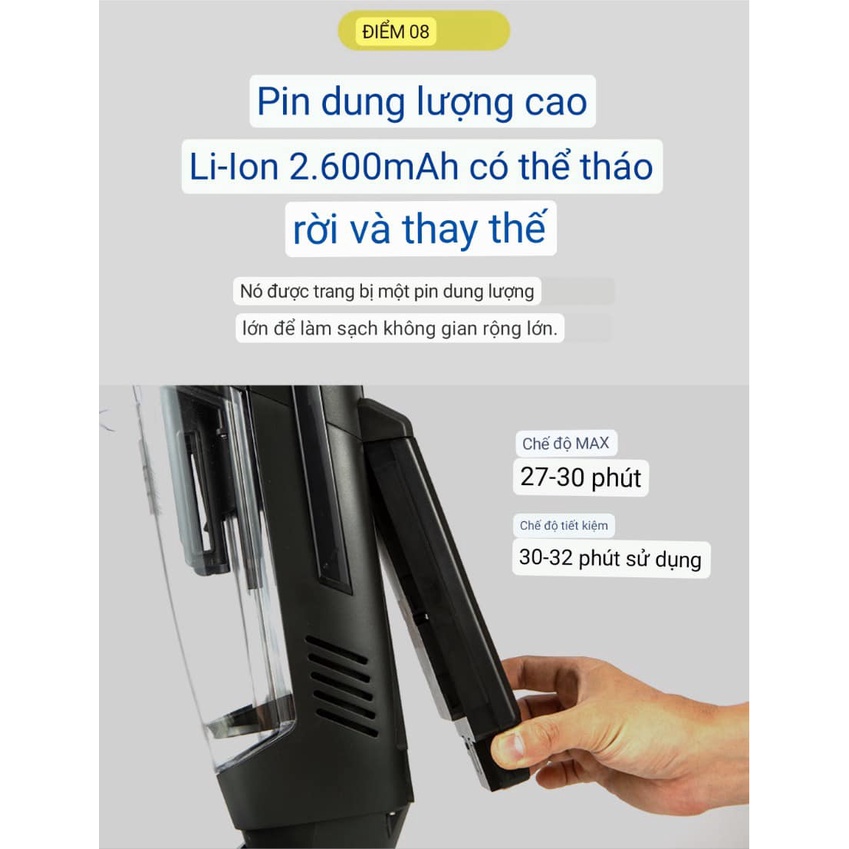 [Mã ELHA10 giảm 6% đơn 5TR] Máy Hút Bụi Lau Nhà Tự Động Giặt Rẻ Kèm UV MAMIBOT Hàn Quốc