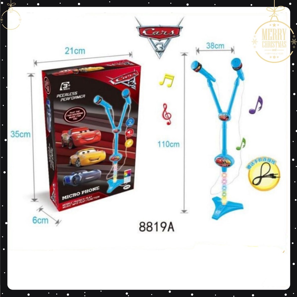 Đồ Chơi Micro Đôi MacQueen Cho Bé Làm Ca Sĩ, Kết Nối Điện Thoại Tạo Beat, Định Hướng Ước Mơ (Mic Đôi) -X