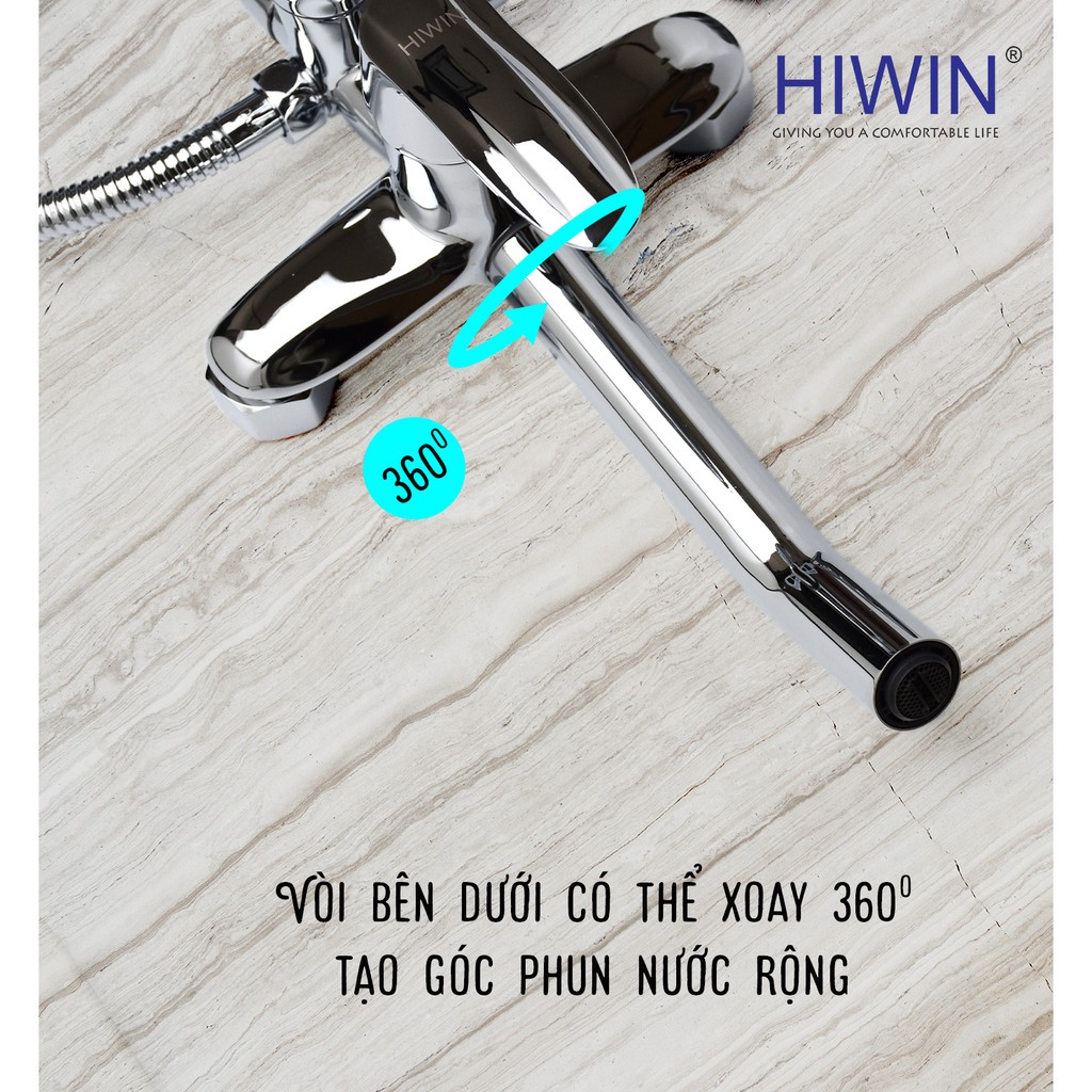 Bộ sen vòi đa năng 5 món cao cấp sáng bóng Hiwin KF-106