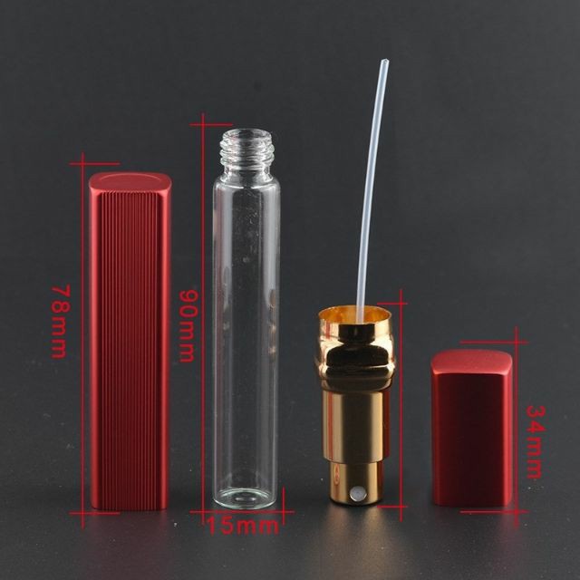 Chai chiết nước hoa vỏ nhôm lọ chiết nước hoa vuông vỏ nhôm 12ml đủ màu