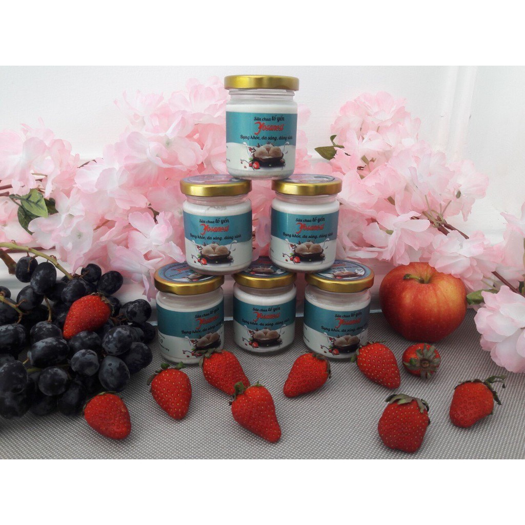 10 hũ thủy tinh tròn 100ml, miệng rộng nắp # 53, thoãi mái bỏ muỗng vào trong. Làm sữa chua, Flan, chưng yến