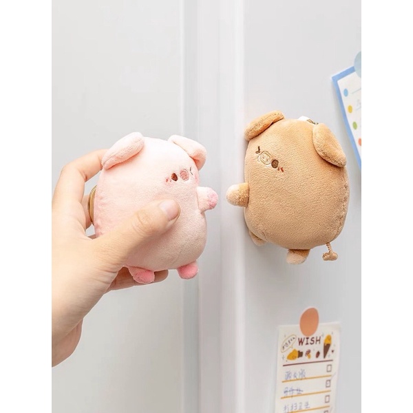 Móc khoá đôi gấu bông dễ thương-móc khoá couple nam châm cute