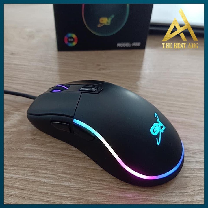 Chuột Máy Vi Tính Laptop Mouse Chơi Game GNET M88 Đèn LED 7 Màu RGB - Chuột Gaming Có Dây Chuyên Game