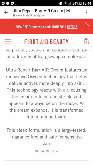 ❗Kem dưỡng phục hồi da First Aid Beauty Ultra Repair BarriAir Cream Fullsize 44ml - 50ml❗️