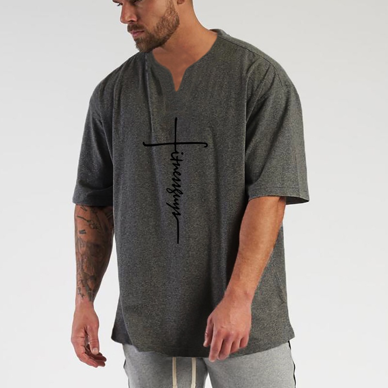 Mới Áo Thun Nam Tay Ngắn Cổ Chữ V Thời Trang Cá Tính