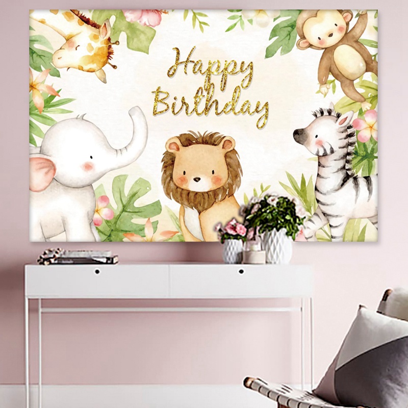 Phông Nền Trang Trí Sinh Nhật Chủ Đề Rừng Rậm 1st