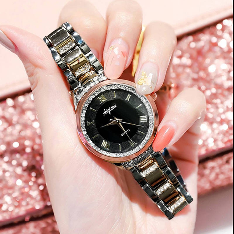 Đồng hồ đeo tay nữ mới 2019 xu hướng mới thời trang không thấm nước phiên bản tiếng Hàn của màu đỏ với nữ sinh viên thép