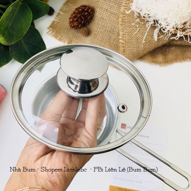 Nồi quánh bột - Nồi nấu cháo - Nấu canh cho bé Inox 430 Fivestar -14cm