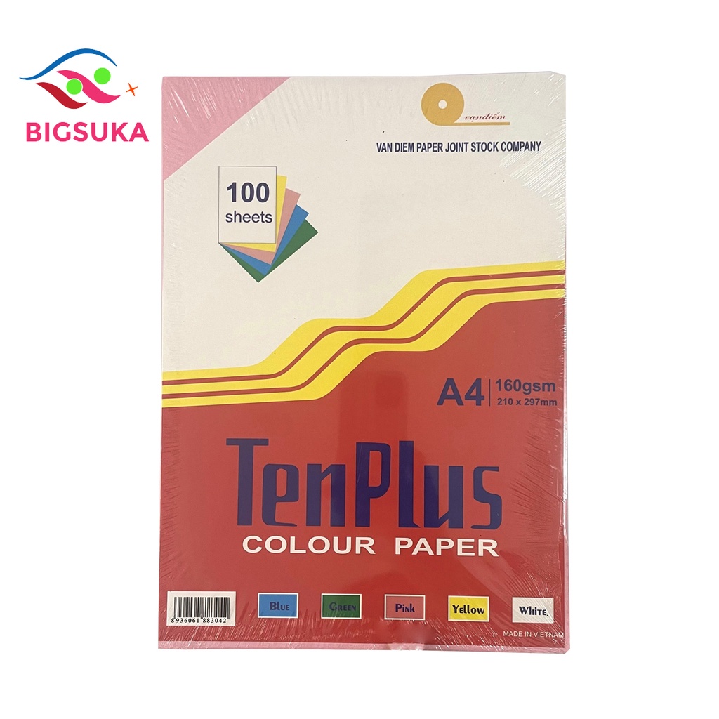 Bìa thái A4TenPlus cứng 160gsm xấp100 tờ BIGSUKA