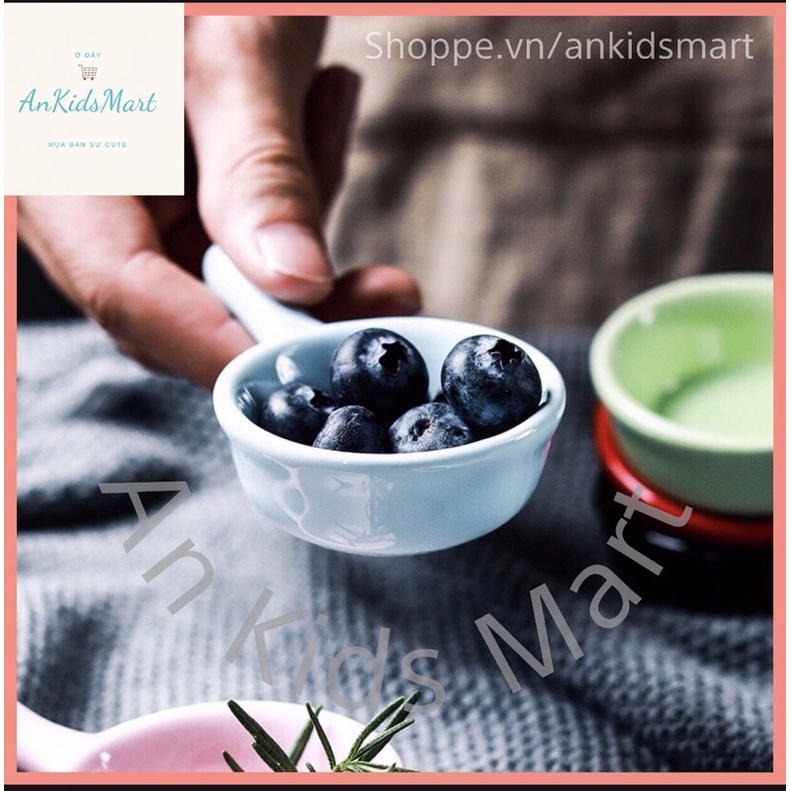 Đĩa sứ đựng nước chấm và gia vị có tay cầm siêu xinh