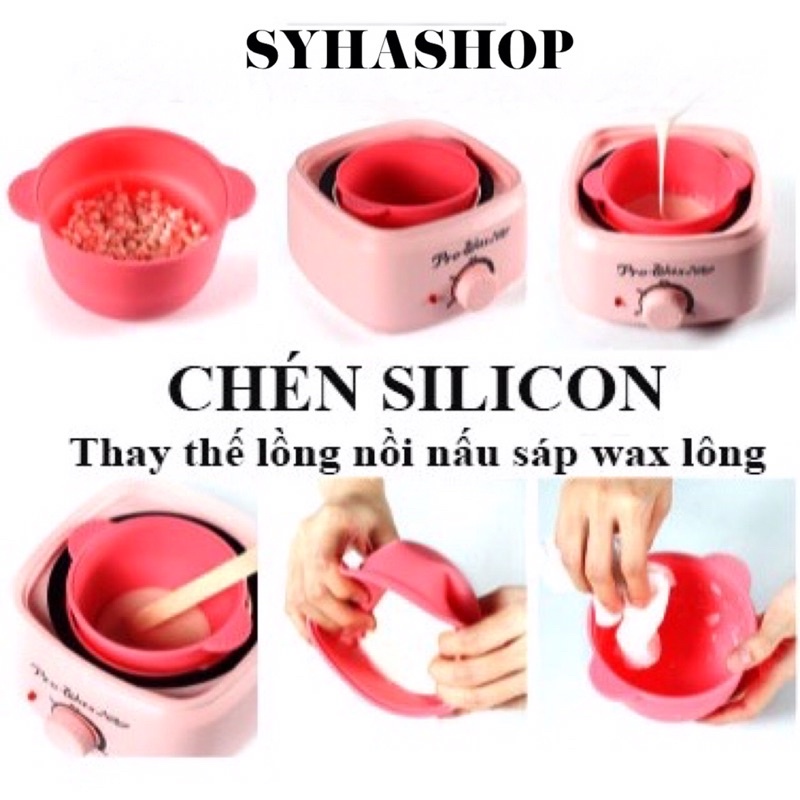 Chén Nấu Sáp Cao Cấp Silicon Siêu Tiện Lợi + Tặng Kèm Que Gỗ Quết Sáp