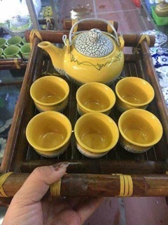 Bộ ấm chén men rạn Bát Tràng