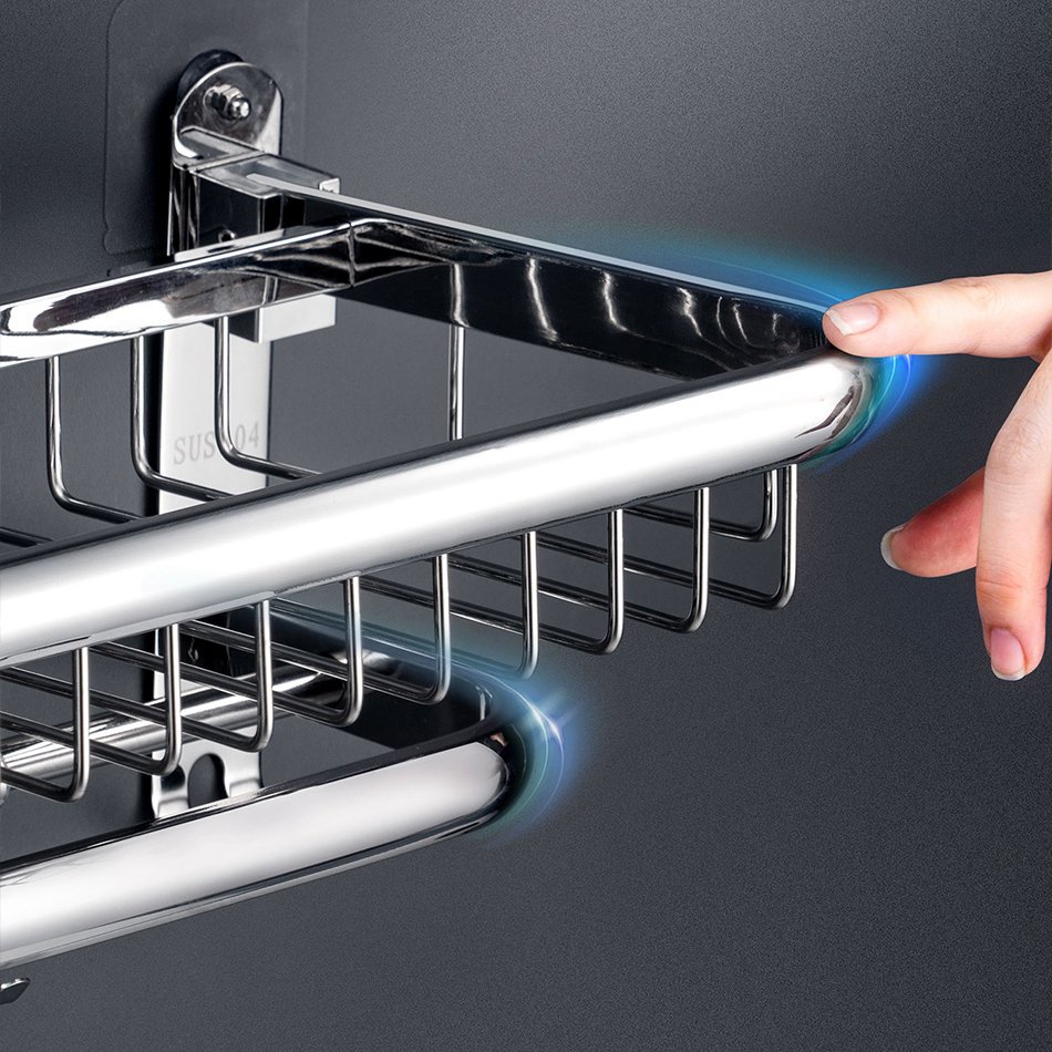 Giá Treo Khăn Nhà Tắm GIHOME Inox 304 Khoan Tường Có Móc Treo Quần Áo Tiện Dụng, Có Thể Gấp Gọn Tiết Kiệm Không Gian