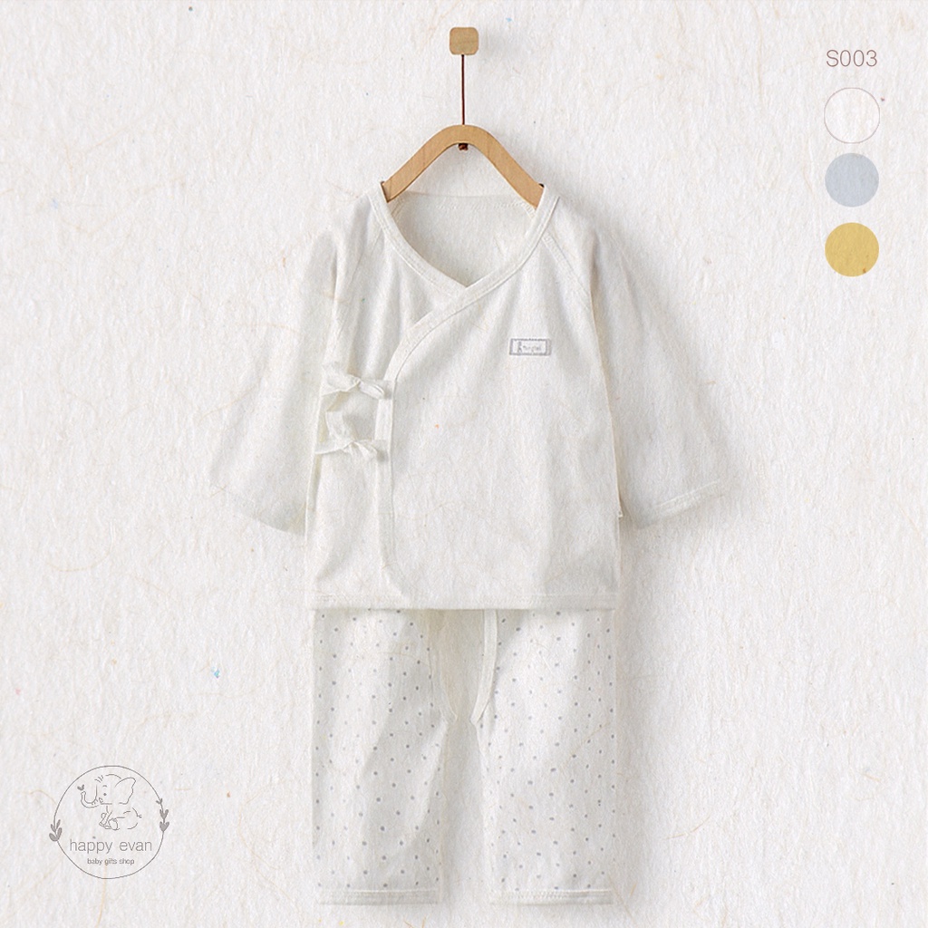 🅷.🄴🅅🄰🄽 [Auth TONGTAI] Bộ đồ rời, áo chéo vạt dây rút, quần hoạ tiết chấm bi khoét đáy, 100% cotton tinh khiết.